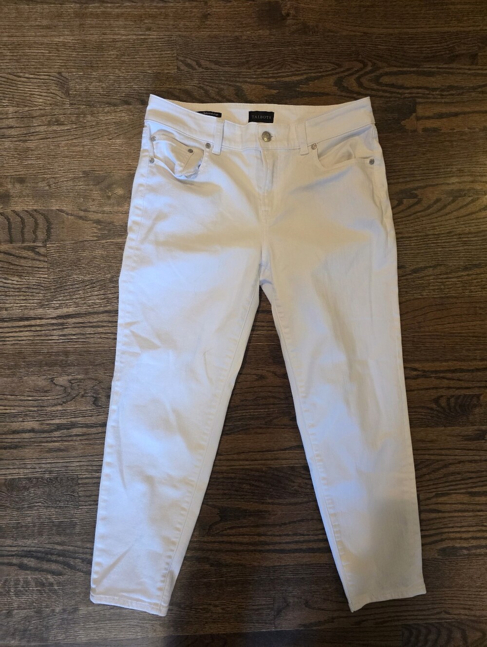 Talbots Women's White Everyday Relaxed Jean Size 4p